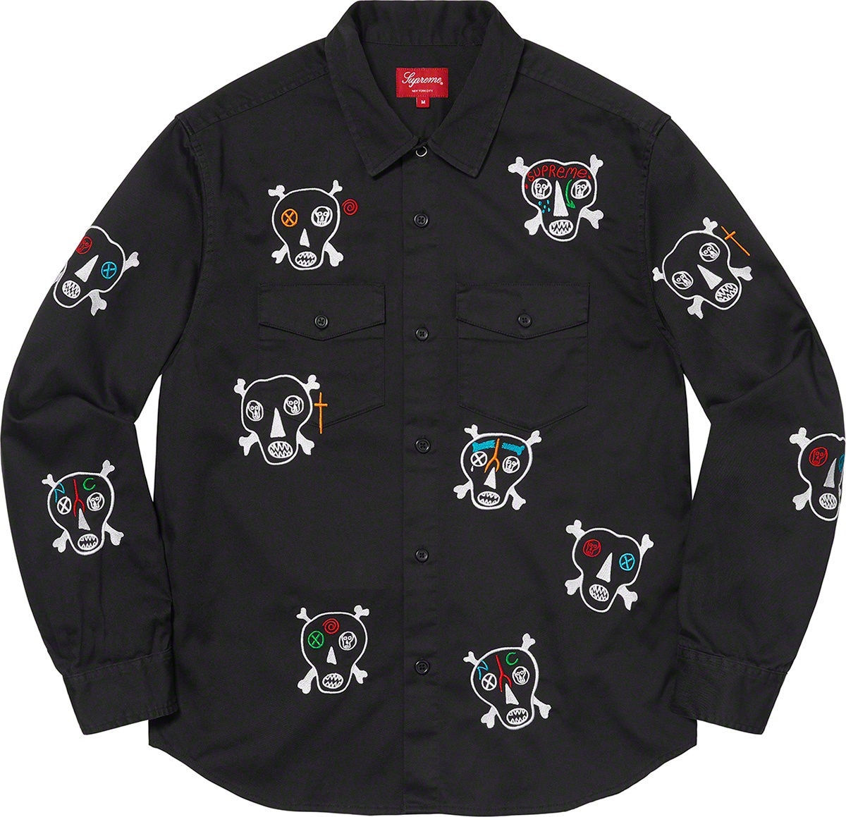 Clayton Patterson/Supreme Skulls Embroidered Work Shirt view 2